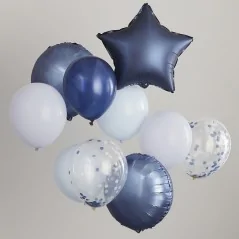 Bouquet di palloncini in sfumature di blu - 10 pz