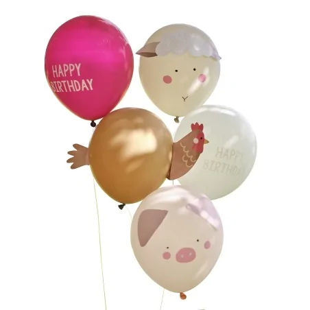 Set di palloncini per compleanno - Animali della fattoria