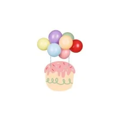 Cake topper con palloncini - arcobaleno