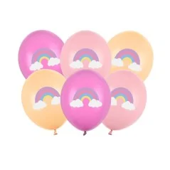 Set di palloncini in lattice - Arcobaleno (1 pacco / 6 pezzi)