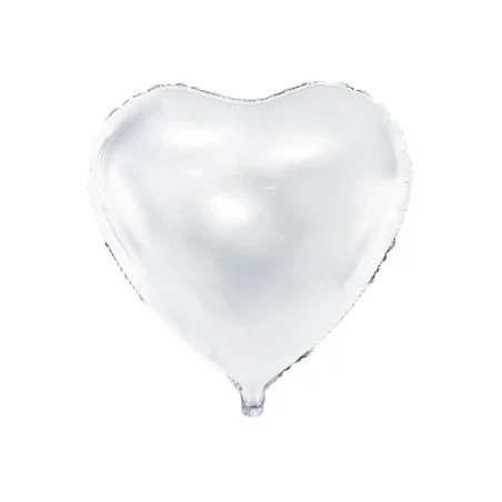 Palloncino a cuore in foil, bianco, 60 cm