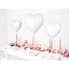 Palloncino a cuore in foil, bianco, 60 cm