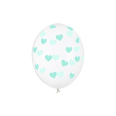 Латексови Балони със Сърца, Прозрачни 30см