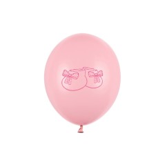 Латексови Балони Пастел, Розово, Бебешки Пантофки 30см - (1 пакет / 6 бр.)