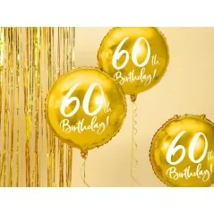 Palloncino in foil con scritta "60° compleanno", dorato