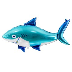 Фолиев Балон Акула в Синьо и Бяло, 102x62 см