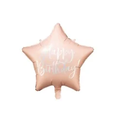 Palloncino in foil "Happy Birthday", 40 cm, rosa chiaro