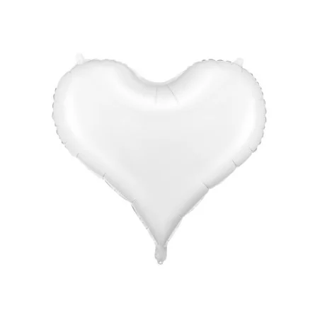 Palloncino in foil a forma di cuore, bianco, 75 x 64,5 cm