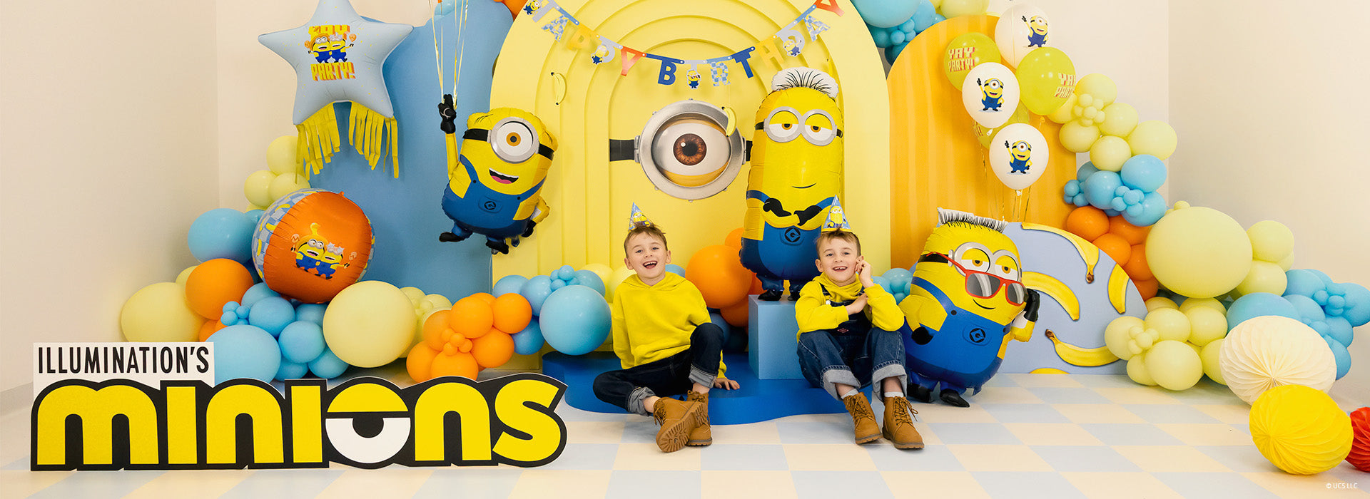 Оригинални парти артикули Minions – балони, чинии, чаши и шапки