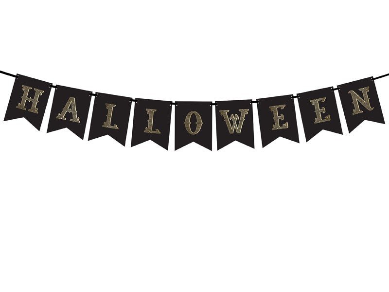 Банер "Хелоуин", Черен, 20x175 см - Party Design