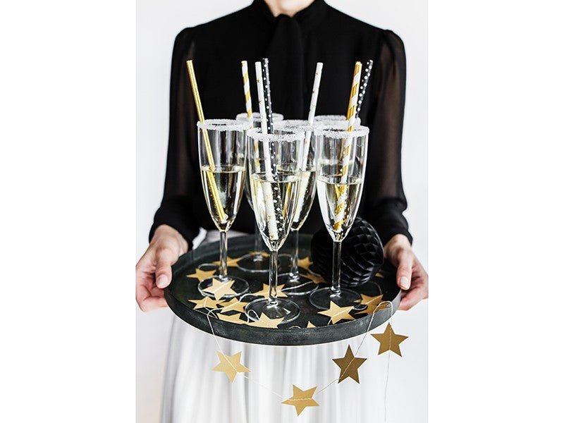 Парти Сламки в Черно на Бели Точки - Party Design