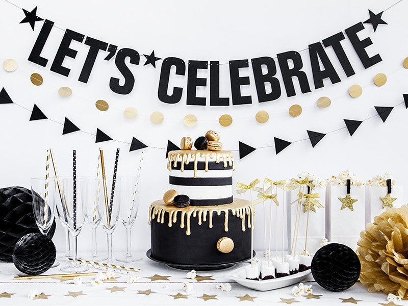 Парти Сламки в Черно на Бели Точки - Party Design