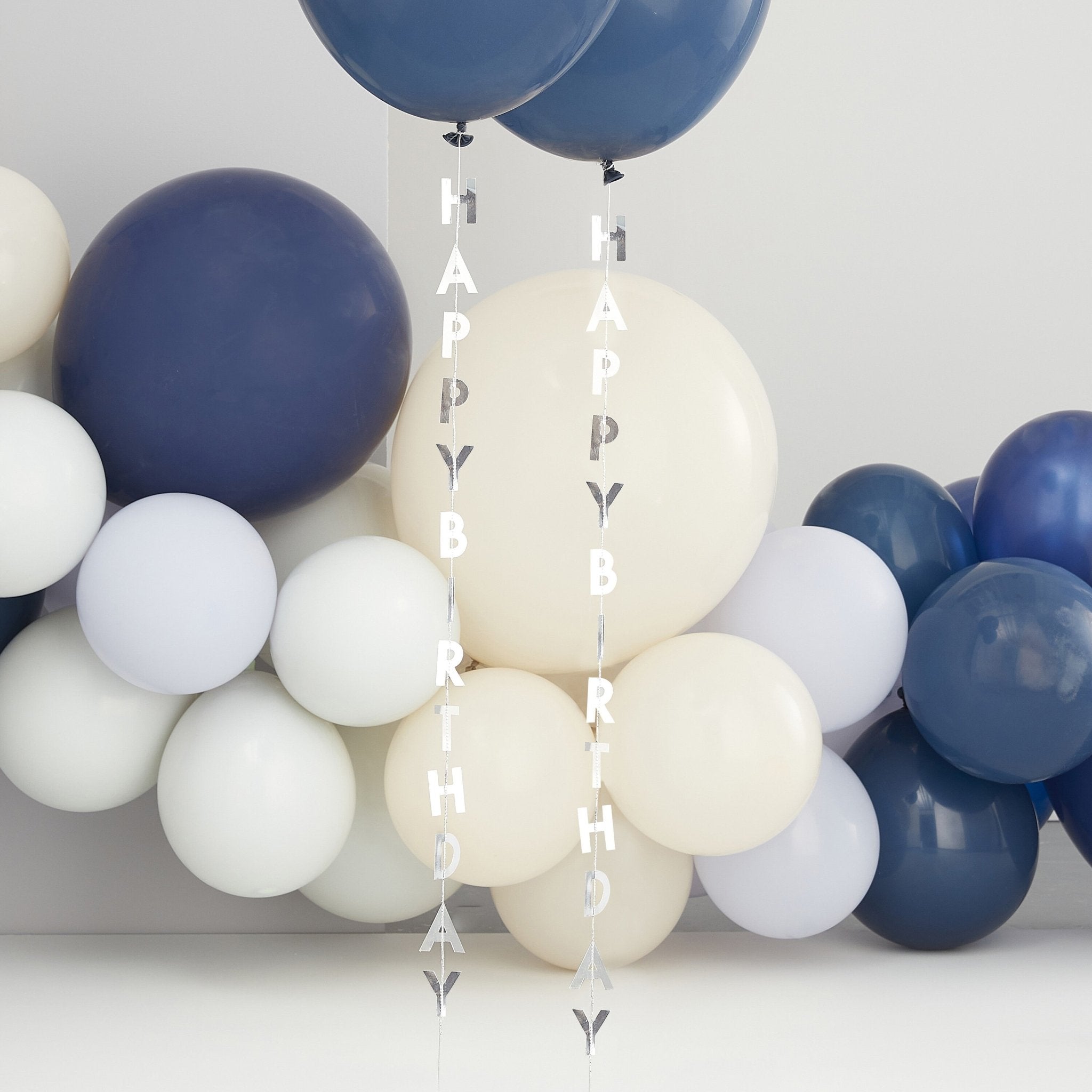 Сребърна Декорация за Балони "Happy Birthday" - Party Design