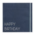 Салфетки "Happy Birthday" в Тъмносиньо - Party Design