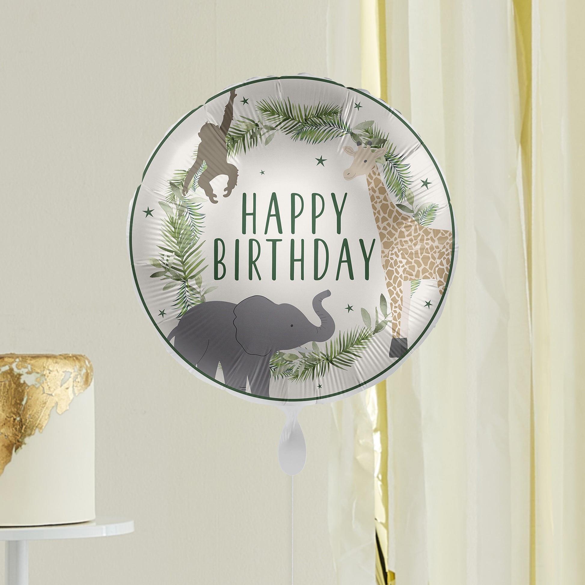Фолиев Балон "Happy Birthday" с Джунгла Тематика - Party Design