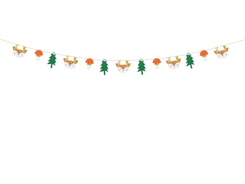 Хартиен Гирлянд с Горска Тематика, Разноцветен, 1.7 м - Party Design