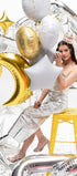 Фолиев Балон Звезда в Бяло, 48см - Party Design