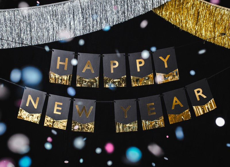Банер "Happy New Year", 135x16.5 см