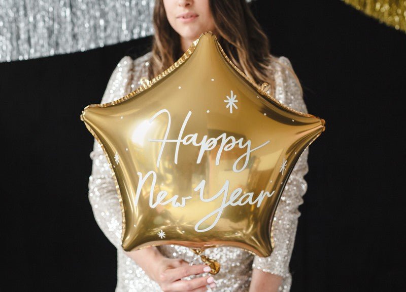 Фолиев Балон Звезда "Happy New Year" - Party Design