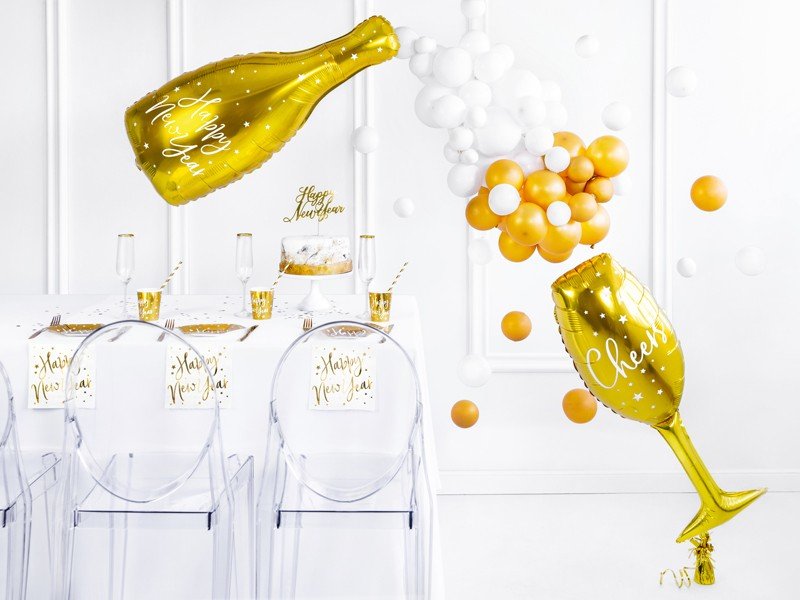 Фолиев Балон "Чаша", 28x80 см, в Златно - Party Design