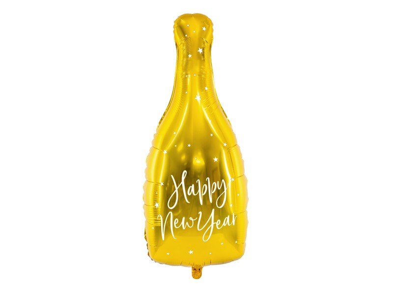 Фолиев Балон "Бутилка - Happy New Year", в Златно - Party Design