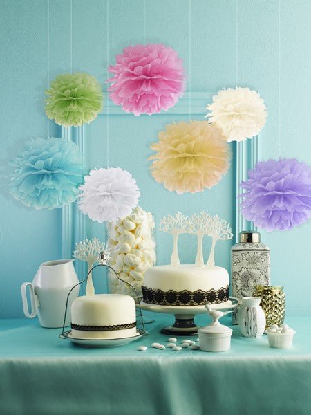 Хартиен Помпон, Кремав, 25 см - Party Design