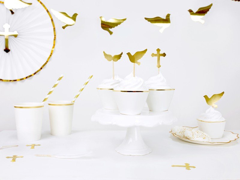 Елегантни Бели Парти Чаши, 260 мл (1 Пакет / 6 Бр.) - Party Design