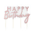 Свещ с Надпис "Happy Birthday" в Розово Злато - Party Design