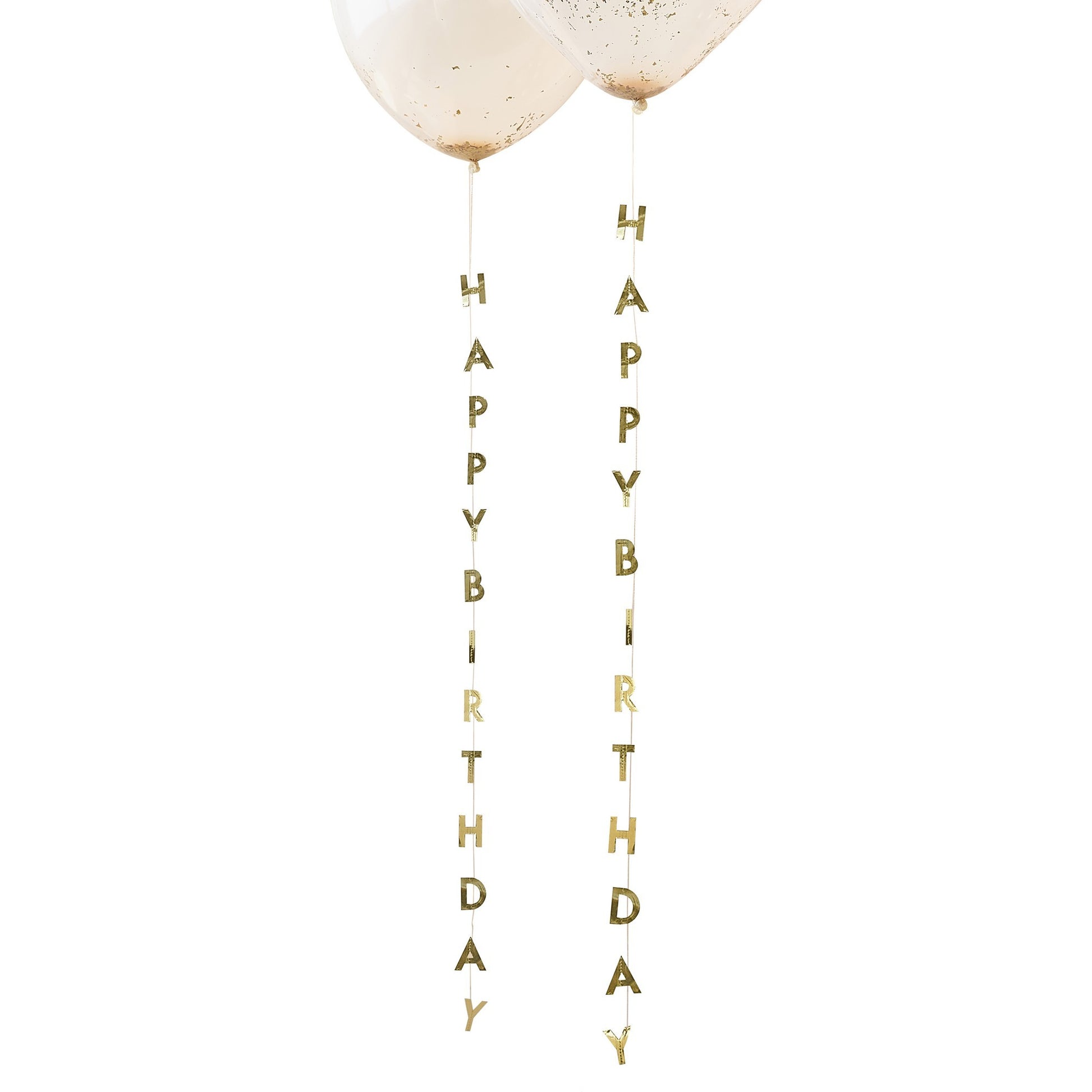 Златна Декорация за Балони "Happy Birthday" - Party Design
