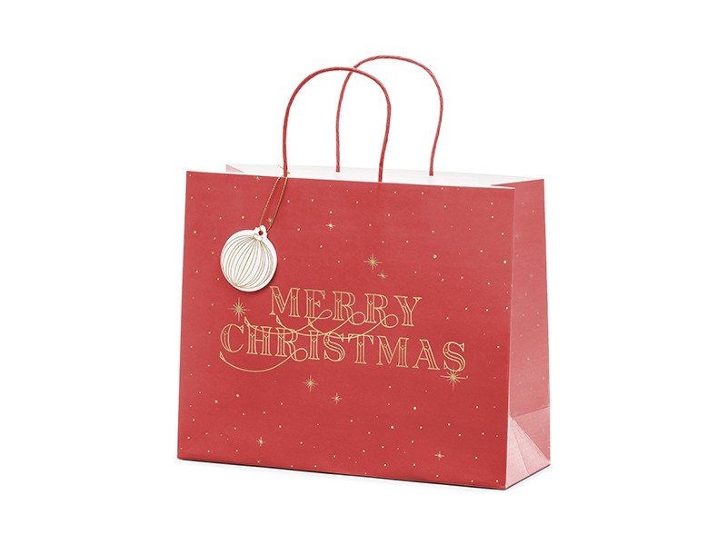 Подаръчна Торбичка "Merry Christmas" - Червена - Party Design