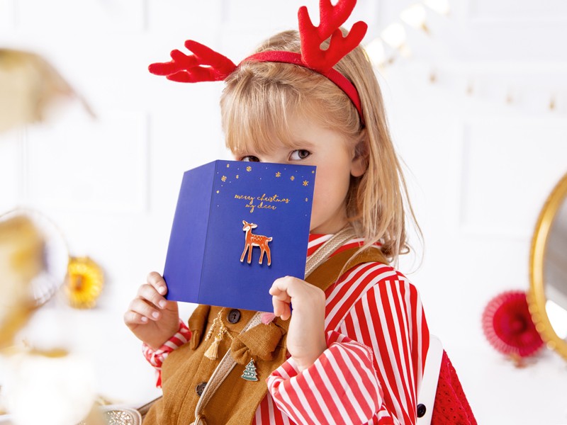 Biglietto di auguri con spilla "Cervo"