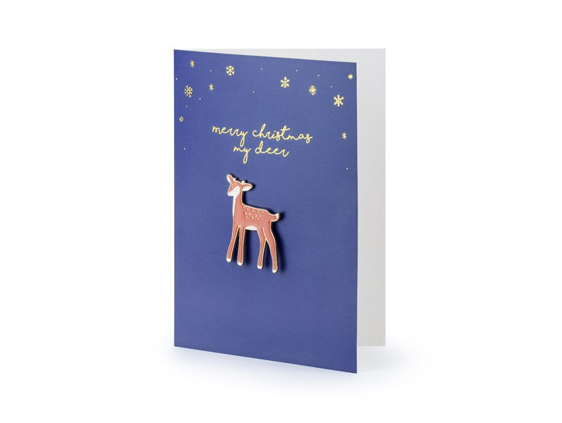Biglietto di auguri con spilla "Cervo"