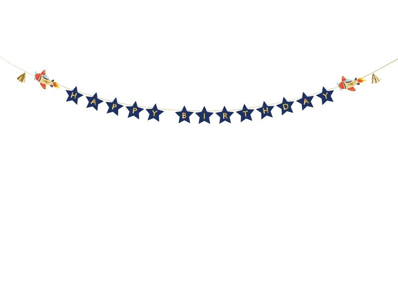 Банер "Честит Рожден Ден" със Самолети, 2.5 м - Party Design