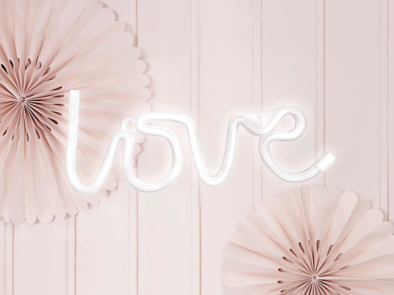 Неонов LED Надпис "Love", Бял - Party Design
