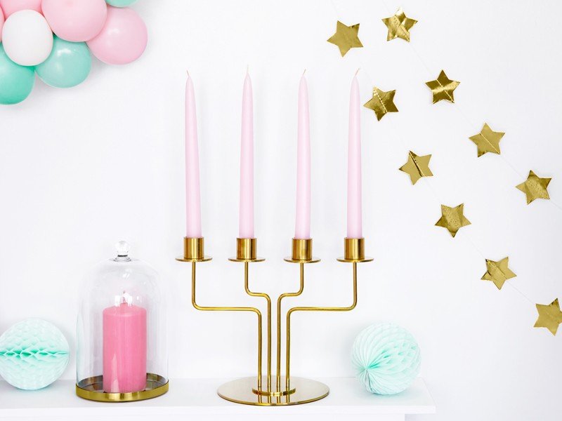 Декоративна Свещ в Бледо Розово - Party Design