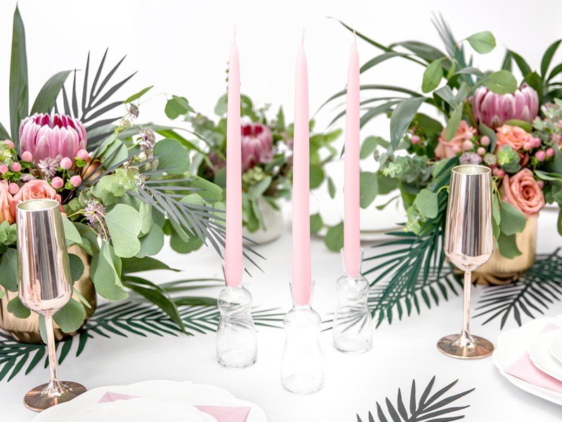 Декоративна Свещ в Бледо Розово - Party Design