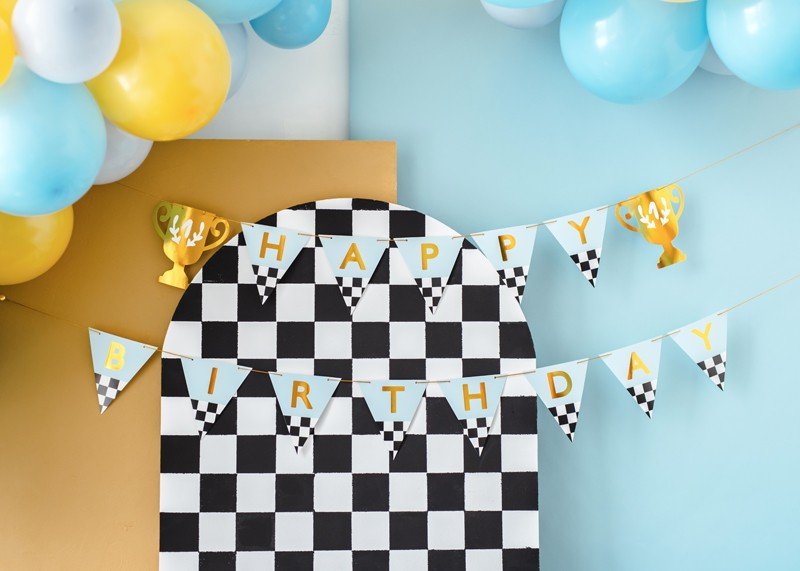 Банер "Happy Birthday" с Шампионска Купа, 2.5 м, - Party Design