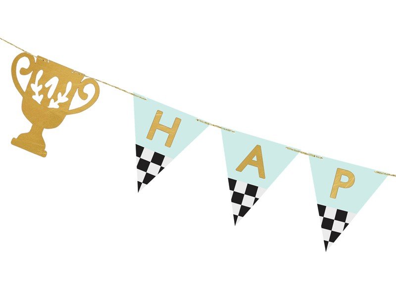 Банер "Happy Birthday" с Шампионска Купа, 2.5 м, - Party Design