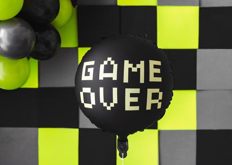 Фолиев Балон "Gamer Over", 45 см, Черен - Party Design