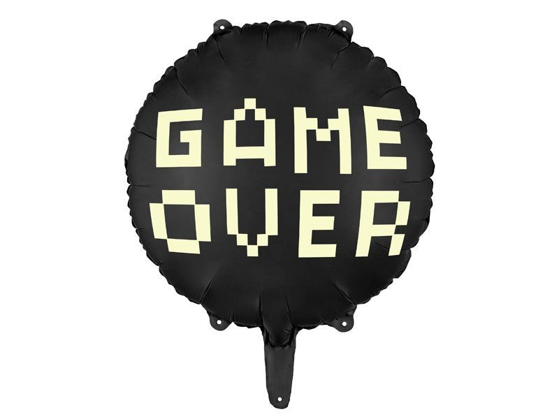Фолиев Балон "Gamer Over", 45 см, Черен - Party Design