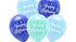 Латексови Балони С Надпис "Happy Birthday", Сини Нюанси , 26см (1 Пакет / 5 Бр.) - Party Design