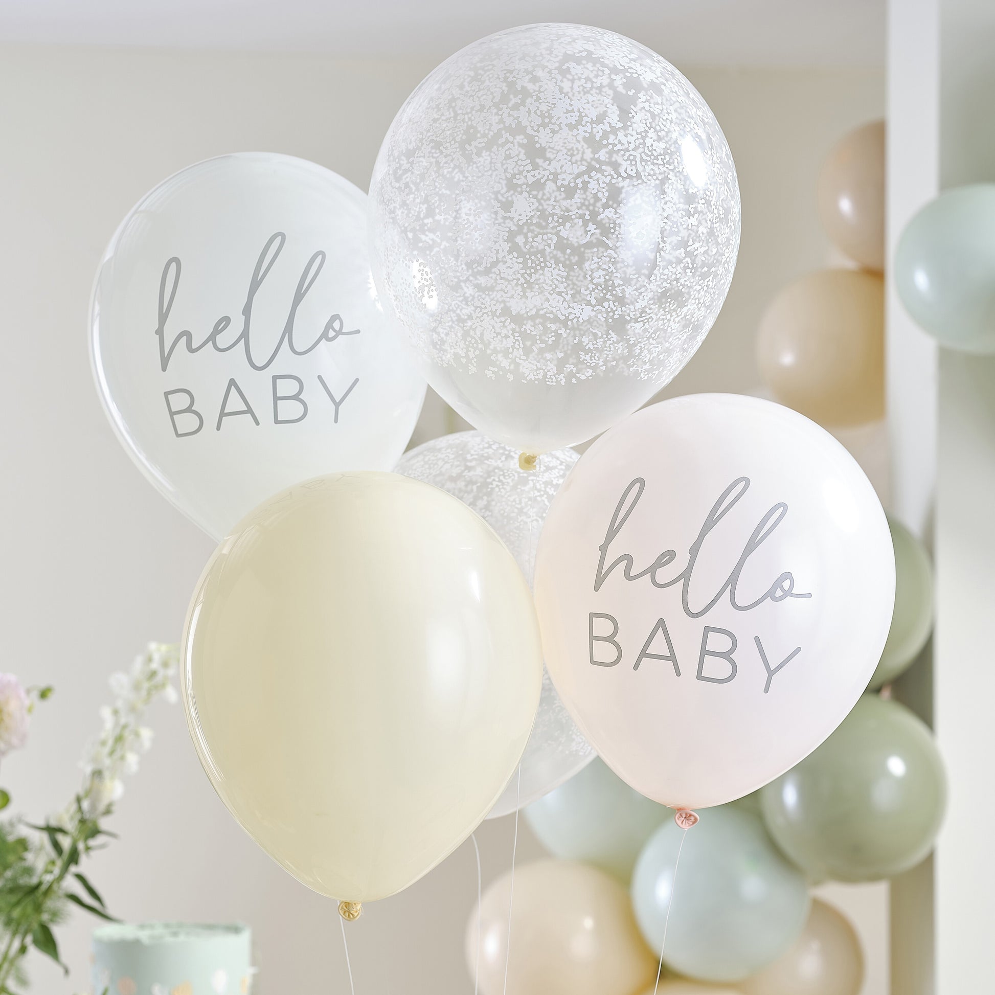 Комплект от Балони "Hello Baby" в Нежни Цветове