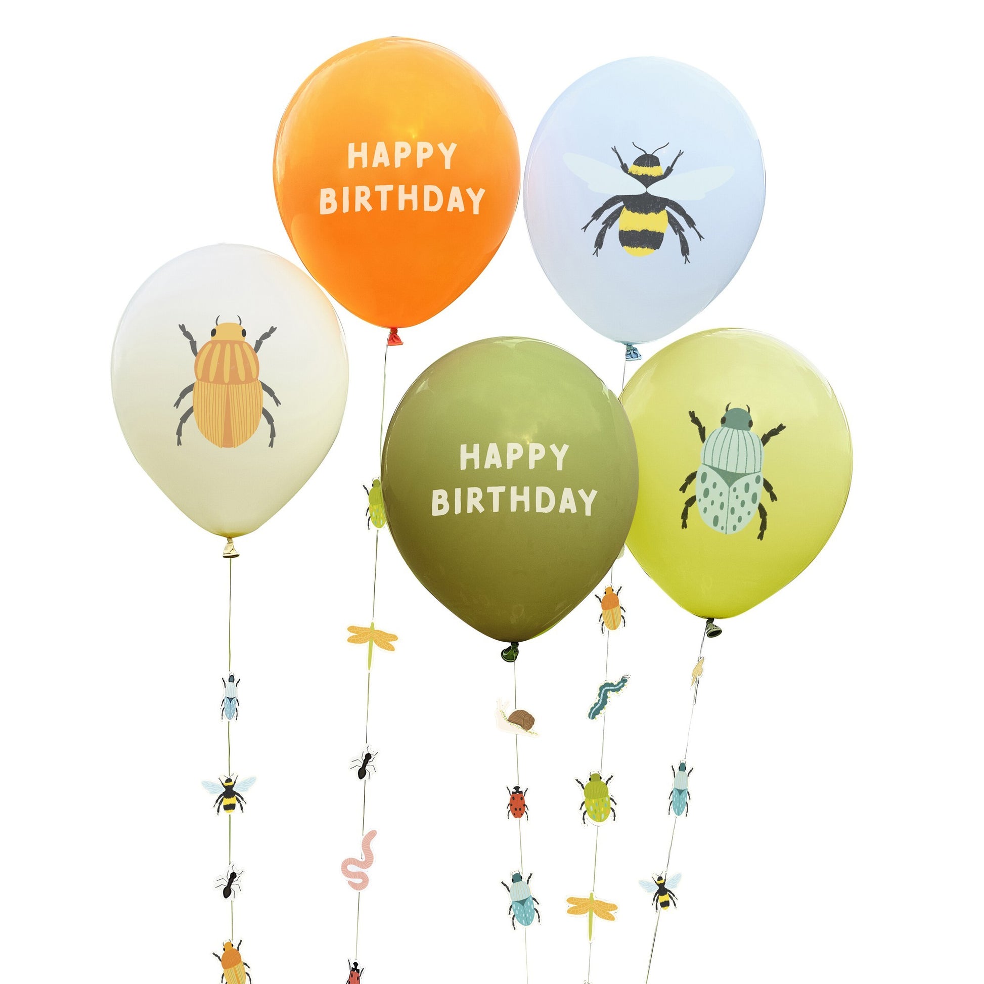 Комплект Балони "Happy Birthday" с Различни Насекоми - Party Design