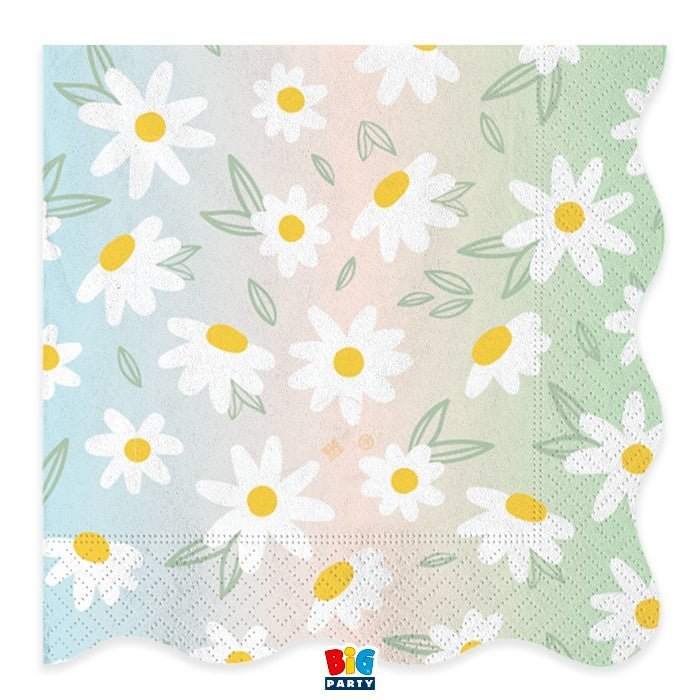 Парти Салфетки - Маргаритки (1 Пакет / 16 Бр.) - Party Design