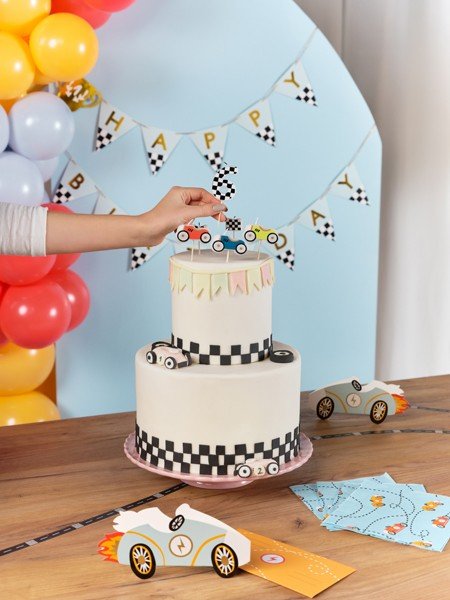 Свещички за Рожден Ден - Състезателни Коли (1 Пакет / 5 Бр.) - Party Design
