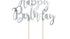 Топер за Торта - Happy Birthday, Сребърно - Party Design
