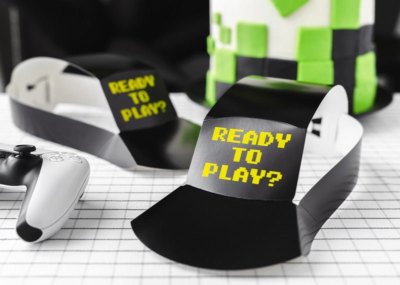 Парти Шапки с Надпис "Ready to Play?" (1 Пакет / 6 Бр.) - Party Design