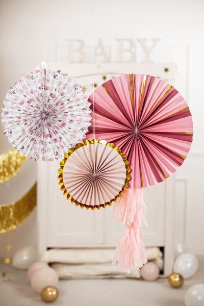 Декоративни Ветрила в Розово (1Пакет/3 Бр.) - Party Design