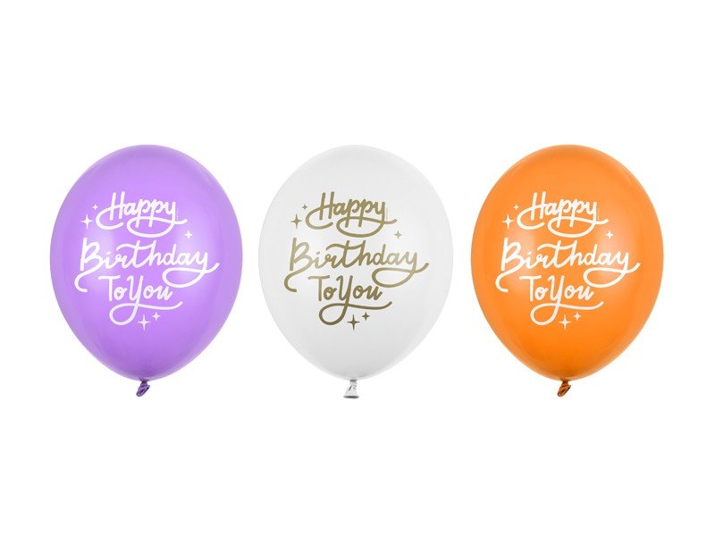 Латексови Балони "Happy Birthday To You", (1Пакет/3 Бр.) - Party Design