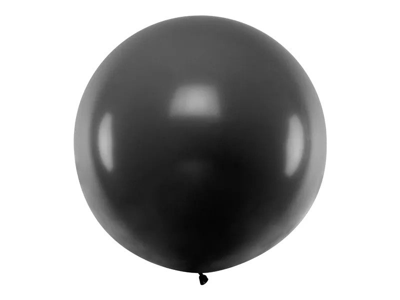 Голям Латексов Балон, Пастел, Черен, 1м - Party Design